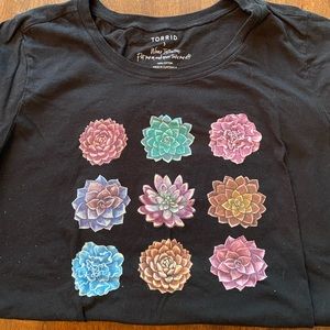 Torrid Black Succulent Tee